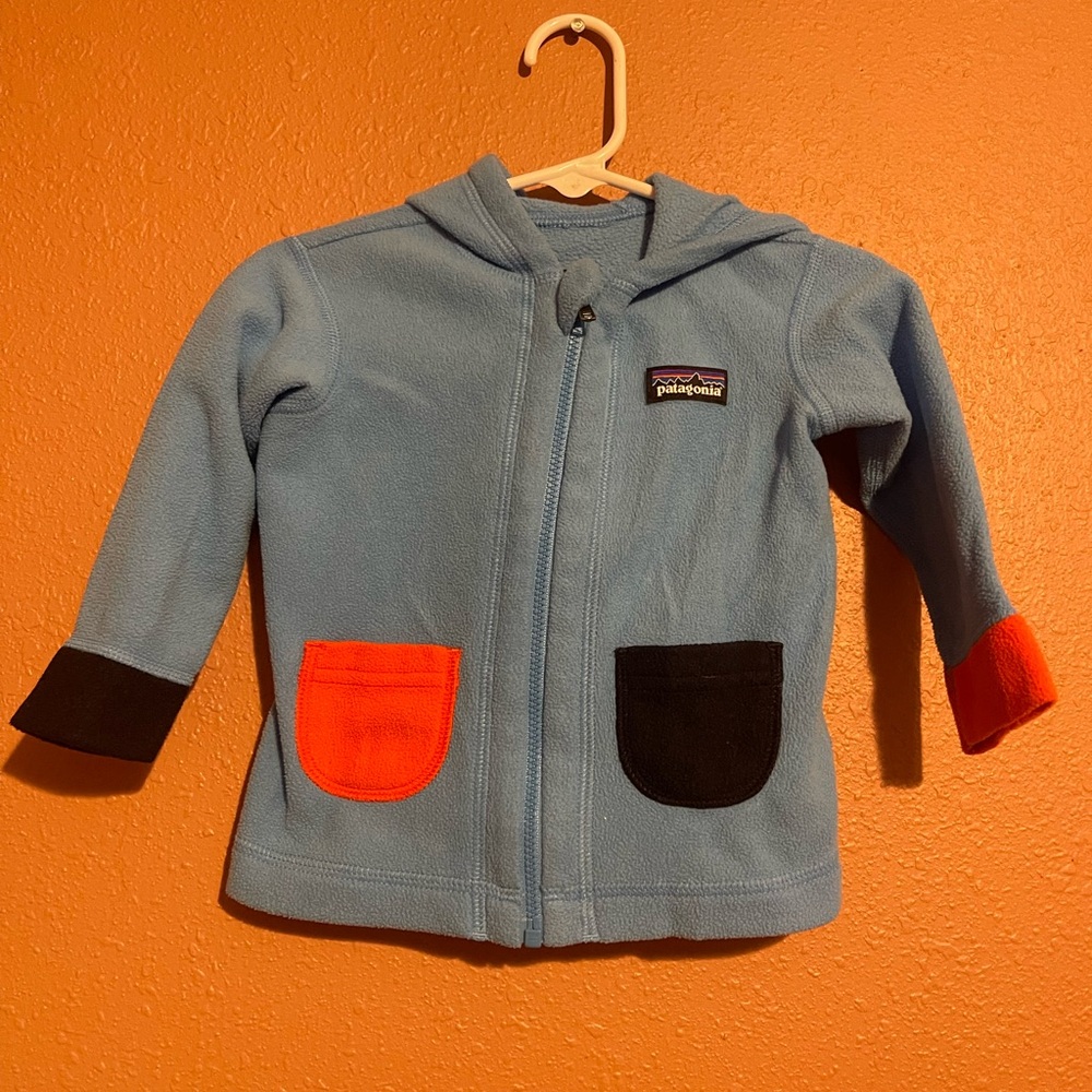 Patagonia Kids Jacket - Blue with Orange and Black Accents